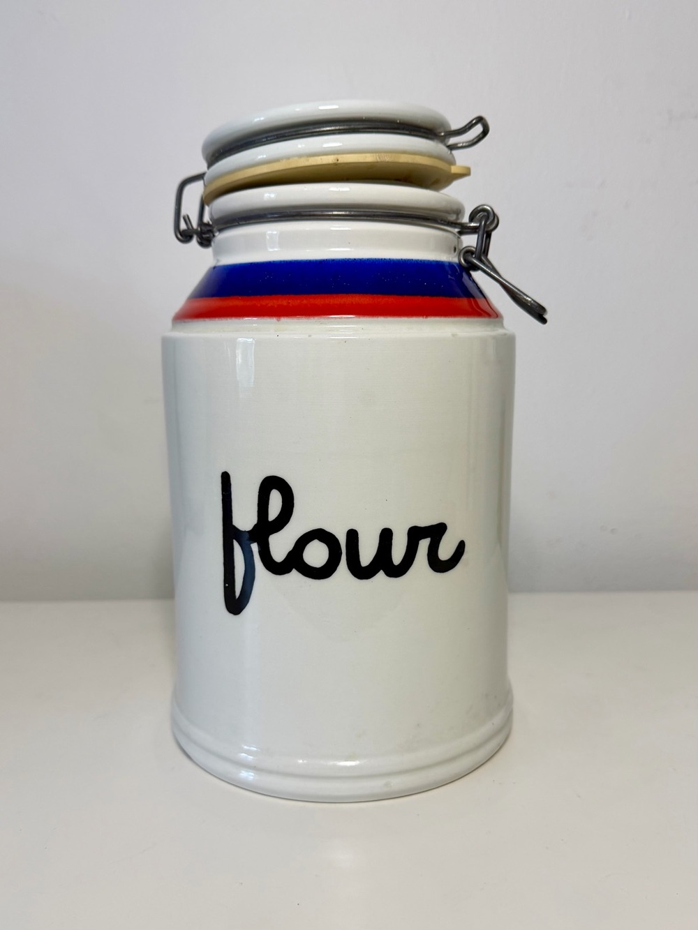 1970s Baldelli Italy Ceramic Flour Canister